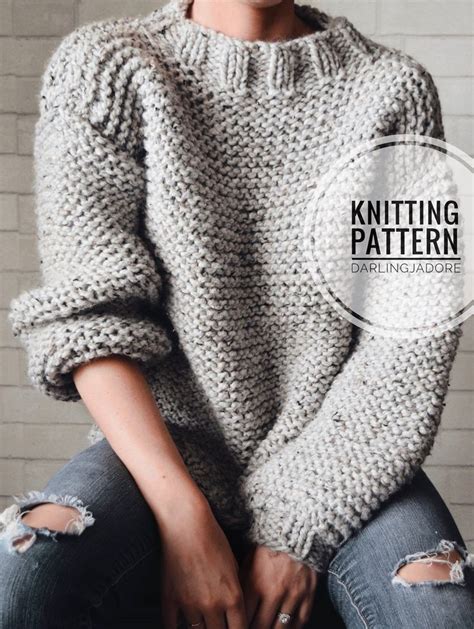As usual, you can see the full, free knitting pattern below, or you may purchase the ad-free printable from Etsy or the kit from Lion Brand. . Easy chunky sweater knitting pattern free